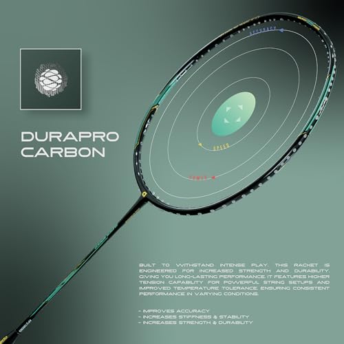 Image of Apacs Super Speed (Unstrung) | World's First 5.5mm Slim Shaft | Aero Box Frame | Durapro Carbon + Power Booster Shaft | 32 lbs Max Tension | Slightly Head Heavy | 6U | Made in Vietnam (Black)