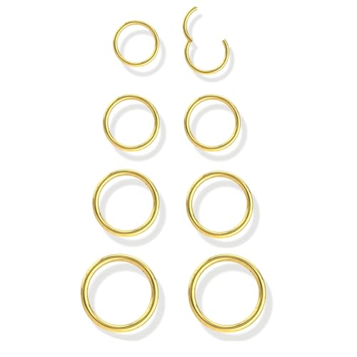 Jstyle 8 Pcs 16G 316L Surgical Steel Gold Nose Ring...