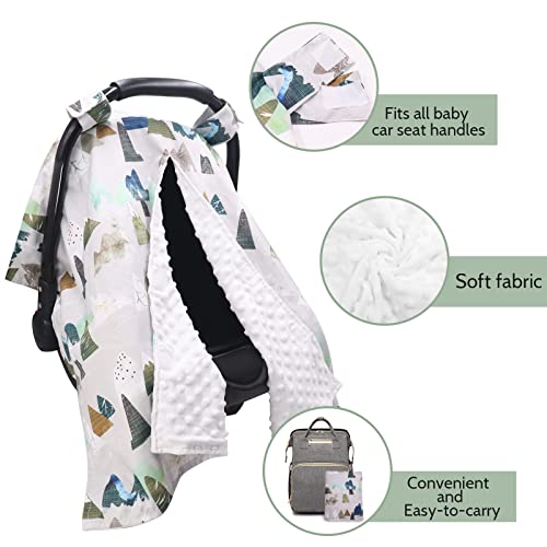 Image of TANOFAR Car Seat Cover Baby, Carseat Covers Baby Boy Girl, Peekaboo Opening Infant Car Seat Cover for Winter, Warm & Cozy, Adventure Mountain