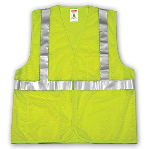 JOB SIGHT V70622.2X-3X Polyester Mesh Vest, Size 2X-3X, Fluorescent Yellow/Green