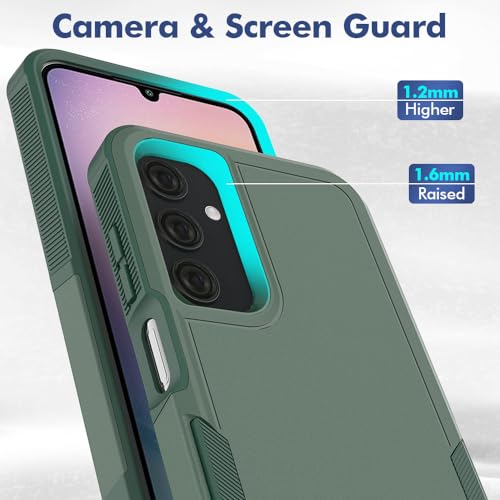for Samsung Galaxy A25 5G Case: Dual Layer Protective Heavy Duty Cell Phone Cover Shockproof Rugged with HD Screen Protector - Military Protection Bumper Tough - Samsung Galaxy A25 5G 2024, Dark Green by MDCN - Used condition - Image 4