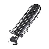 Función: diseño de abrazadera de liberación rápida ajustable. Se adapta al tubo de asiento redondo. Soporte multifunción, también es un fende-r para tu bicicleta. Haz que tu equipaje no se raye por la rueda o los radios.