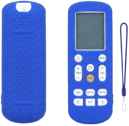 Image of SHOPOFLUX Silicone AC Remote Cover Compatible with Samsung AC Remote Full Wrap Protective Case with Lanyard [Remote NOT Included] (Blue)