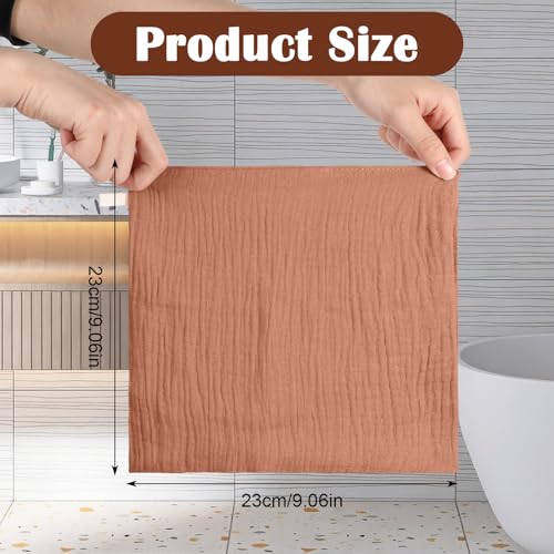 Qianyu 4 Stück Weiche Waschlappen Gesichtstücher Make-up-Entferner-Tücher Saugfähige Musselin-Waschlappen Atmungsaktive Gesichtstücher für die Hautpflege Tägliche Reinigung Reisen Frauen Männer