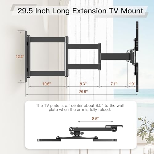 ELIVED 29.5in Long Arm TV Wall Mount for 26-60" TVs, VESA 400x400, 77 Lbs - image 3