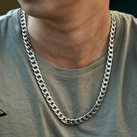 Men's Stainless Steel Curb Chain Necklace, Silver, Cuban Link Style - Review, Price and Buying Guide