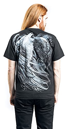 Spiral Wolf Spirit Uomo T-Shirt Nero L 100% Cotone...