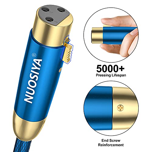 Nuosiya Xlr Cables 6Ft 2-Pack, Microphone Cables With Gold Plated Plug, 3-Pin Balanced Xlr Male To Female Nylon Braided Dmx512 Cords For Stage&Studio Lightnings Speaker Amplifier Speaker #TOP1