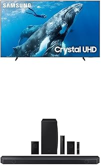 SAMSUNG 98-Inch Class 4K Crystal UHD DU9000 Series HDR Smart TV, Object Tracking Sound Lite, (UN98DU9000, 2024 Model) HW-Q910D 9.1.2 ch Soundbar w/Dolby Audio, 2024