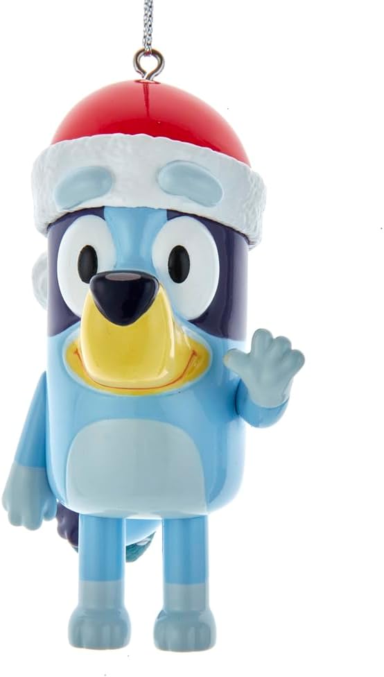Kurt Adler Bluey with Santa Hat Blow Mold Ornament 3.3 Inch Multicolor BL1221