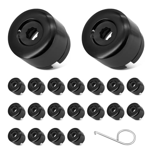 Kalexion Tapacubos para Tornillos de Rueda para VW Transporter – 20 Piezas de Cubierta de Tornillos Negro para Transporter T5 T6 2003-2020 Tornillos de Rueda Tuercas de Rueda Tapas con Extractor