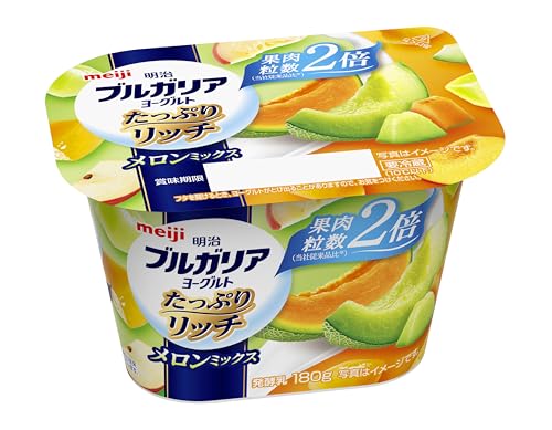 [冷蔵] 明治ブルガリアヨーグルトたっぷりリッチメロンミックス 180gのサムネイル