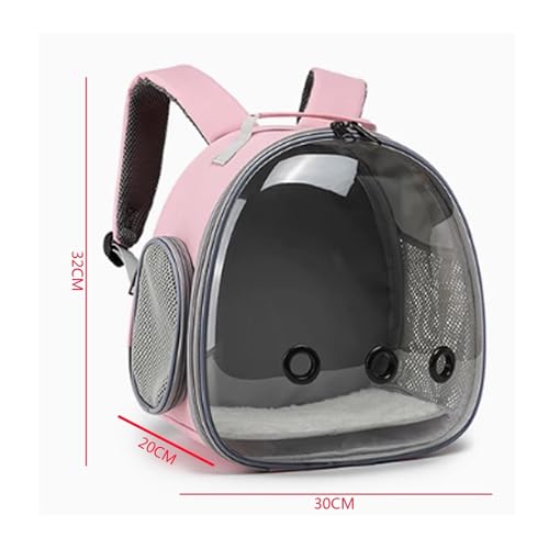 Vogelkäfig, Papageienkäfig, Papageien- Ausflugs- Doppelschulter- Atmungsaktive Vogeltasche, Transparenter Rucksack, Reisekäfig für Vögel (Grau)-2