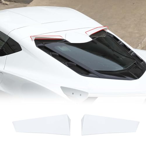 Rear Window Spoiler Trim Strips Compatible with Chevrolet Corvette C8 2020-2026, ABS Rear Trunk Upper Window Spoiler Wickers, Reduce The Wind Noise, for Coupe, 2Pcs (White) by Fgtagtal - Used condition - US$73.72