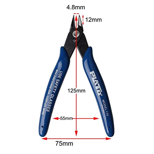 Nuosen 2 Stücke Mini Durable Seitenschneider, 128mm blaue multifunktionale Drahtschneider/Elektronik Seitenschneider für harte, weiche und extrem feine Drähte oder andere Dinge – Bild 3