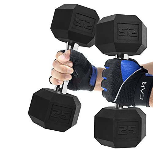 Cap Barbell 50Lb Coated Hex Dumbbells, 25X2, Part Of 150Lb Set #TOP3