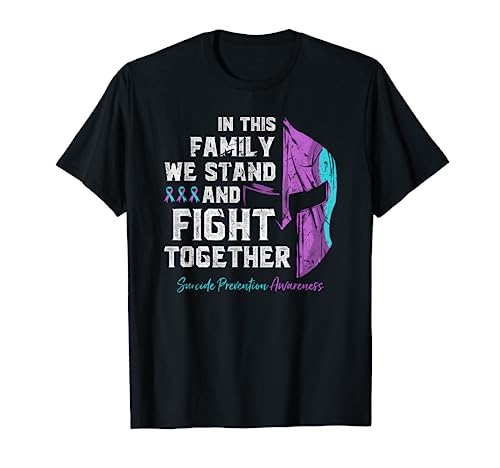 Suicide Prevention Awareness Family Support Spartan Warrior T-Shirt