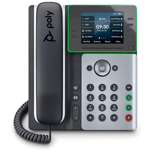 Poly Edge E300 Téléphone VoIP avec ID d'appelantappel en instance conférence à trois capacité d'appel SIP SDP - vue 3