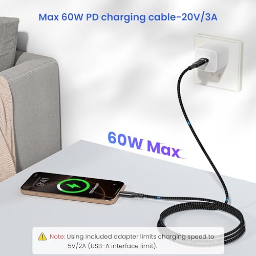 Image of Elebase iPad mini 7 Charger Cable 3.3FT with USB Adapter,60W USB C to Type C Fast Charging PD Cord for iPad Pro 10th Air 4 5 7th 6th Generation,iPhone 17 16 15 Pro Plus,MacBook,Samsung Galaxy S25 S24