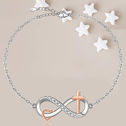 Infinity Anklet Heart Cross Infinity Ankle Bracelets For Women Sterling Silver Summer Beach Endless Love Anklets Jewelry Adjustable Wife Mothers Day Gifts #TOP5