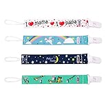 RUBY - Pack 4 Chupeteros de Colores Diferentes. Cadena Chupe