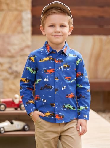 Image of Boys Hawaiian Button Down Shirt, Pure Combed Cotton Short Sleeve Size 3-15Y | Pure Combed Cotton, Smooth 60s yarn, Tagless Label, Pilling-Resistant, Shrink-Resistant, Fade-Resistant, Machine Washable
