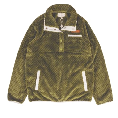 Simply Southern Simply Soft Pullover, Quarter Button Snap Closure, Quilted Fleece, Olive