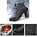 Winter Ankle Boots,Fashion Lightweight Mens Snow Boots,Outdoor Walking Breathable Winter Sneakers for Men,Non-Slip Rubber Outsole (Color : Black, Size : 10)