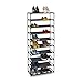 Relaxdays Étagère à chaussures, système d'emboîtement, tissu, 10 niveaux, pour 30 paires, 150x62x28cm, noir