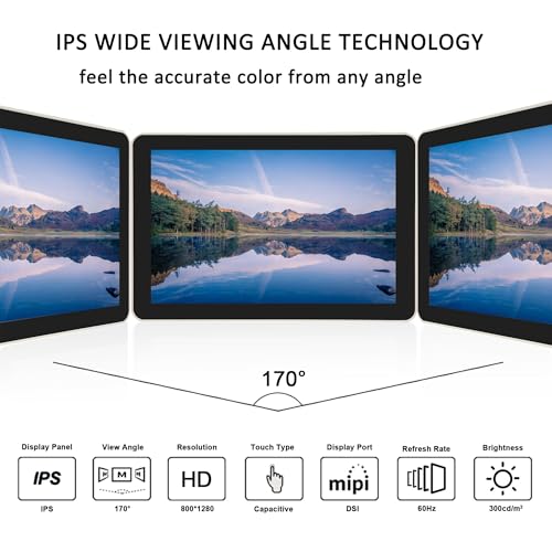 Image of OSOYOO 10.1 inch Raspberry Pi DSI Touchscreen Display | 800x1280 IPS Capacitive Touch | High-Speed 2 /4-Lane MIPI DSI | Easy Driver Setup | Supports Pi 5 /4 /3 /2 | Portable All-in-One Workstation