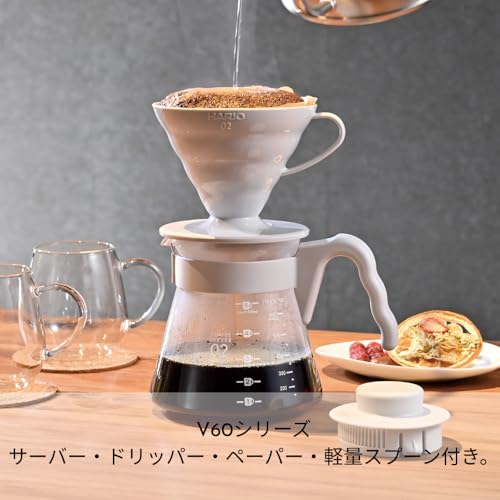 Hario V60 Pour Over Starter Set with Dripper, Glass Server, Scoop and Filters, Size 02, Pale Grey by HARIO - Image 5