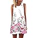 Produktbild IMJONO Damen Blume Gedruckten Tanktop Lässige Bluse Frauen Sexy Neckholder Ärmellos Trägertop Casual Sleeveless T-Shirt Weste Sommertop Schulterfreies Oberteil Beach Top(EU-34/CN-S,E9-Weiß)