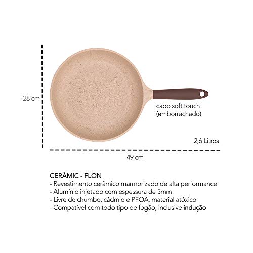 MTA FRIGIDEIRA INDUCAO BELGA N°28/2,6L - DE ALUMINIO INJETADO COM CERAMICO COR MARRON
