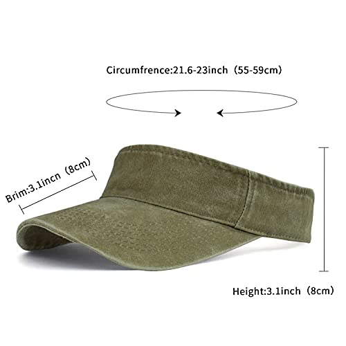 Image of HH HOFNEN Sports Sun Visor Hats Cotton Twill Ball Adjustable Sun Caps for Men Women
