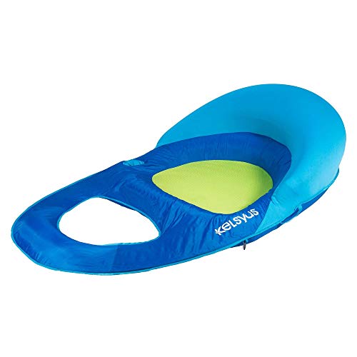 Kelsyus Deluxe Inflatable Floating Pool Lake Chaise Lounger, Blue and Green