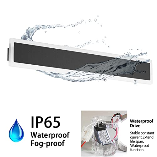 Aipsun 2 Pack Outdoor Led Wall Light,23.6 Inch Led Modern Porch & Patio Wall Sconce Black Exterior Lights Frosted White Acrylic Wall Light Suitable For Living Room,Garage,Bathroom(Warm Light 3000K) #TOP1