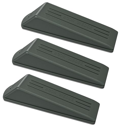 Lot de 3 butées de porte en caoutchouc antidérapant pour sols et plinthes - Forte adhérence et butées de porte durables pour la maison, le bureau et l'hôtel - Gris