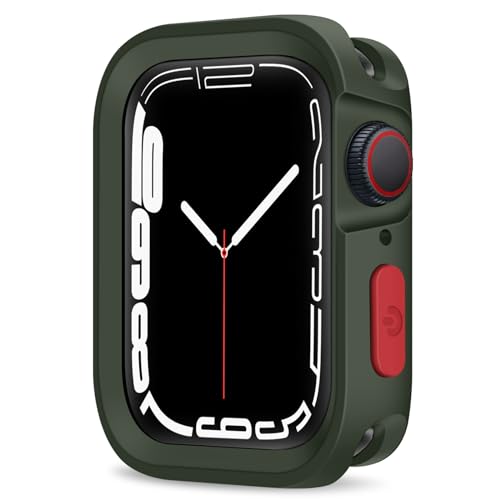 Coque Apple Watch 41mm sport et randonnée en TPU souple vert armée