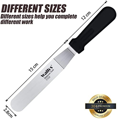 Angled Icing Spatula Cake Decorating, WALFOS Stainless Steel Blade Spatulas Baking and Pallet Knife for Cake Decorating - Multipurpose Use for Home, Bakery or Kitchen(15 cm)