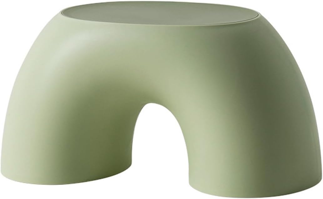 Small Non-Slip Low Step Stool, Comfortable Round Green Footrest Stool, Sturdy Home and Bathroom Seating