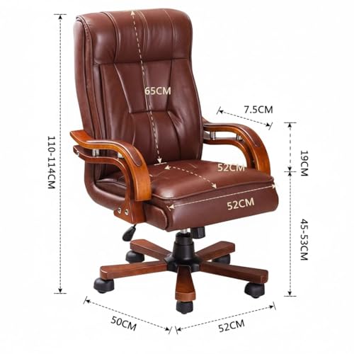 Image of Lakdi The Furniture Director & Executive Chair for Office Made in Plyboard with Leatherette and Soft Seating, Fixed Armrest & Revolving for Ultimate Comfort and Productivity - 111011326 Brown