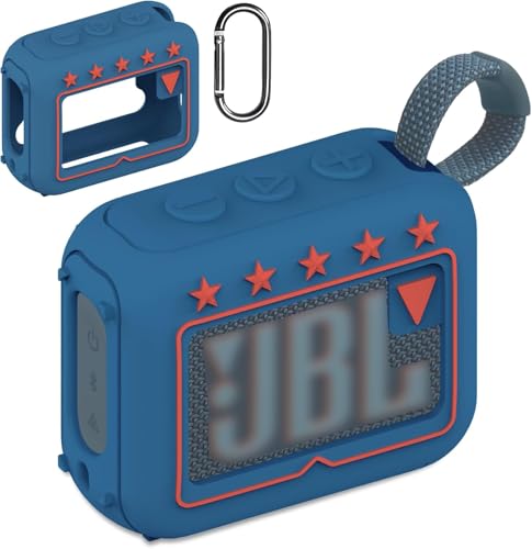 Funda de silicona para JBL Go 4, altavoz portátil de silicona Bluetooth, funda ultraligera con mosquetón (altavoz no incluido)