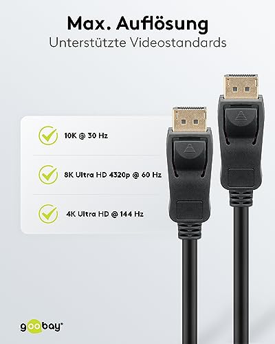 Goobay 64865 - DisplayPort Cable 2.1 / 8K Resolution at 60Hz / Connection Cable Suitable for Gaming PCs / PS5 / Shielded / 5M - Image 4