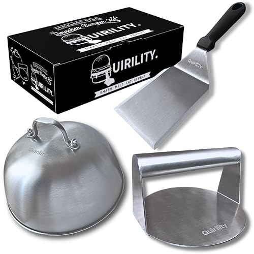 Quirility Smash Burger Kit Acero Inoxidable