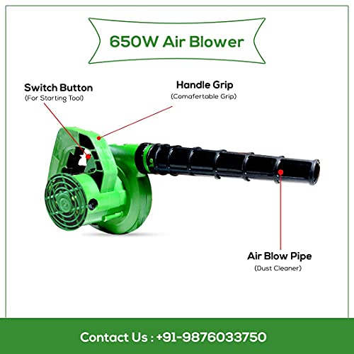 Image of ELMICO 700W PC Cleaner /Dust Cleaner /AC Cleaner Air Blower Machine for Home (Green) /Air Blower Machine Heavy Duty Guaranteed Motor continuously 40 min use /100% Copper Armature /6 feet Wire