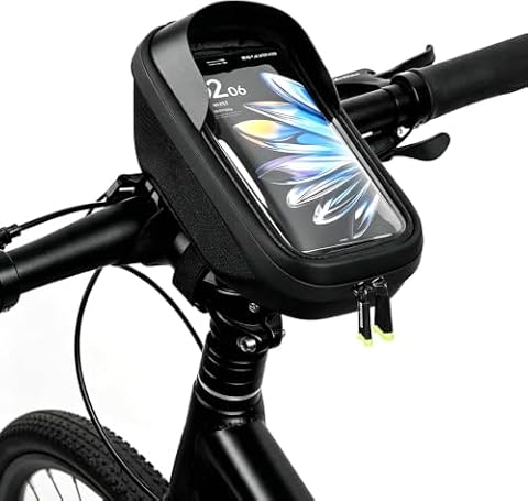Naapesi Uchwyt rowerowy na telefon komórkowy, wodoszczelna torba na kierownicę, motocykl, uchwyt na telefon komórkowy o przekątnej ekranu 4,7-7", uchwyt nawigacyjny, torba rowerowa, uchwyt na
