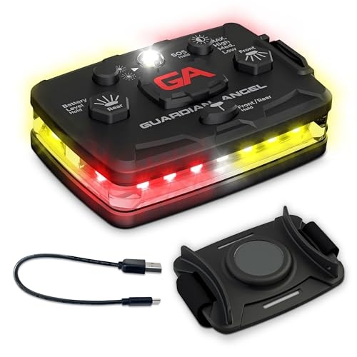 Image of Guardian Angel Elite Series Safety Light - (Red /Yellow Front & Red /Yellow Rear) - Rechargeable, Magnetic, Hands-Free Wearable LED Light for First Responders, Firefighters, Rescue Ops & Industrial PPE