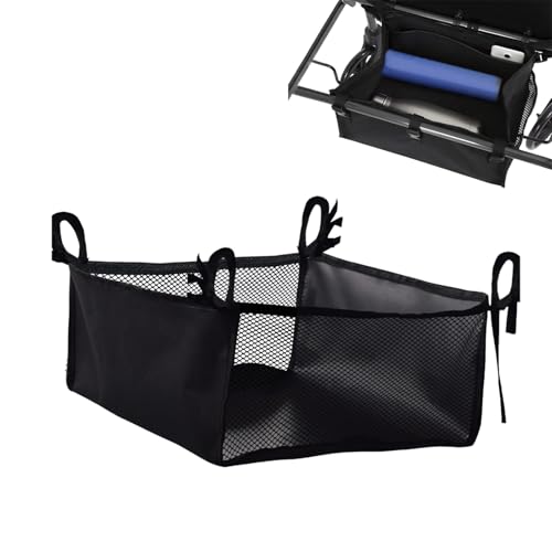 Wheelchair Under Seat Storage Bag, 35x31cm Lightweight and Heavy Duty Travel Accessory Organizer, Rollator Under Seat Large Capacity Reusable Wheelchair Bag for Books, Shopping and Essentials(Black)