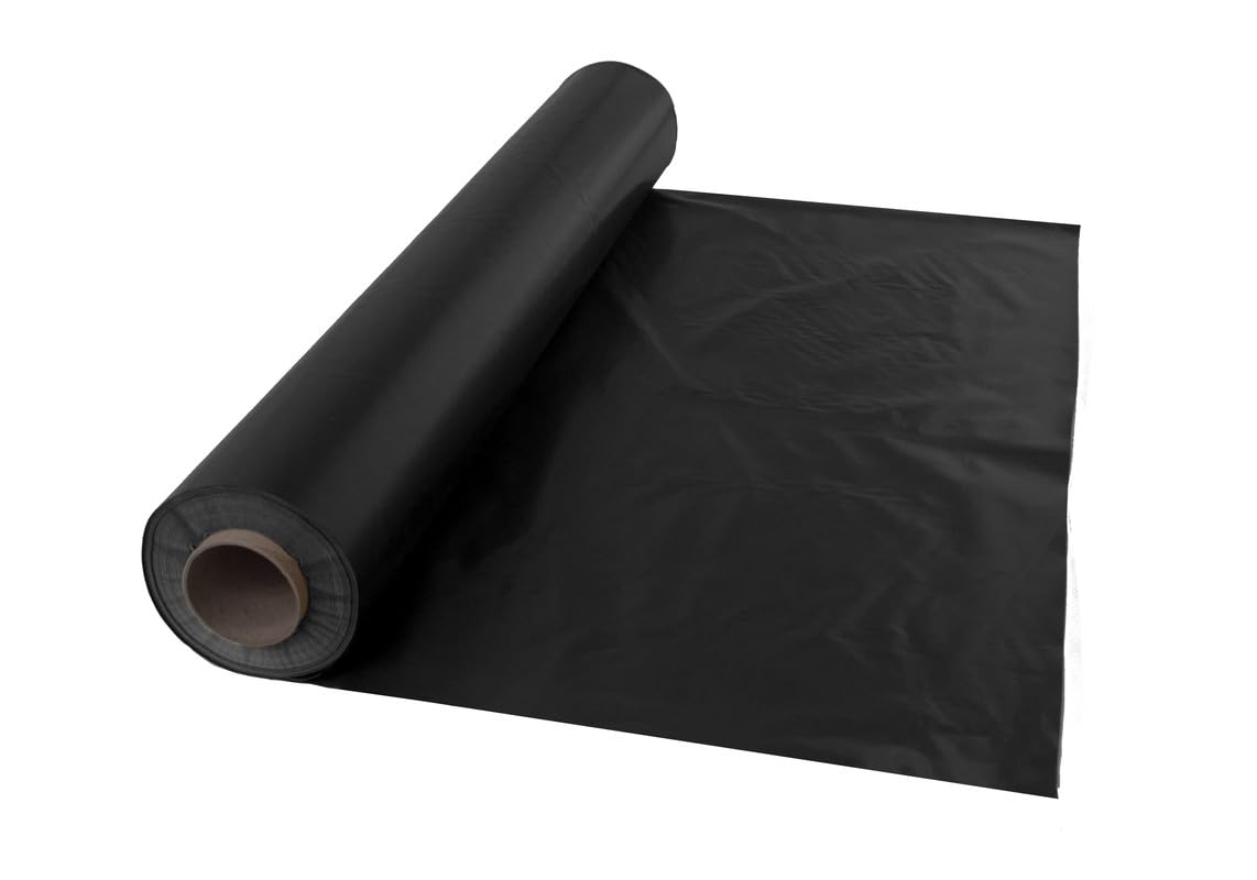 Pellicola di copertura per massetto, pellicola in PE nera, membrana resistente all'umidità, robusta pellicola in polietilene, diverse dimensioni e spessori