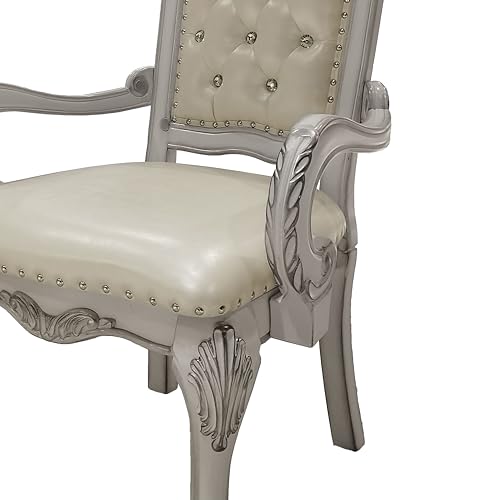 Sillón plegable blanco con estructura de madera miniatura 7